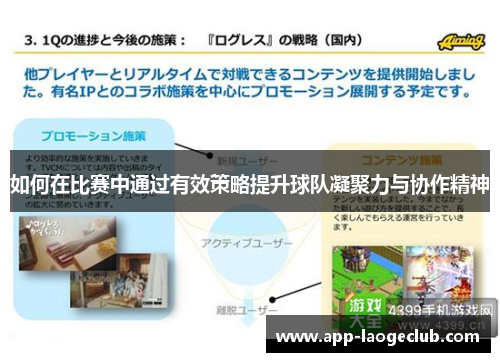 如何在比赛中通过有效策略提升球队凝聚力与协作精神